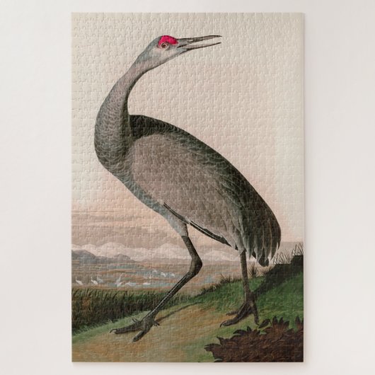 Hooping Crane Birds of America Audubon Print ジグソーパズル (縦)