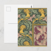 Hoopoes & Jimson Weed Birds & Floral Art Nouveau ポストカード (正面/裏面)