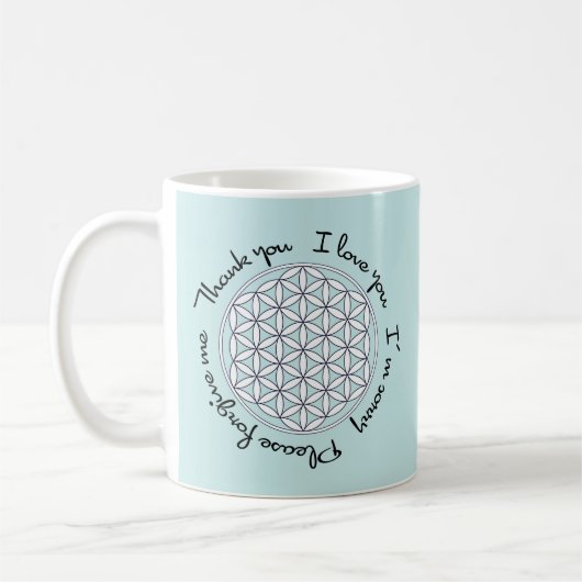 Ho'oponopono & Flower of Life コーヒーマグカップ (左)