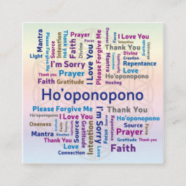 Ho'oponopono Word Cloud - Mantra - Self Love スクエア名刺