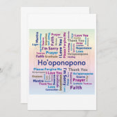 Ho'oponopono Word Cloud - Mantra - Self Love 招待状 (正面/裏面)