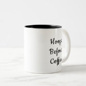 Hoops Before Coffee- Mug for Basketball Lovers ツートーンマグカップ (正面右)
