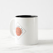 Hoops Before Coffee- Mug for Basketball Lovers ツートーンマグカップ (正面左)