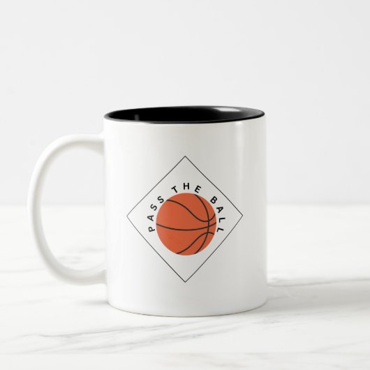 Hoops Before Coffee- Mug for Basketball Lovers ツートーンマグカップ (左)
