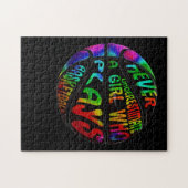 Hoops Girls Never Underestimate Plays Basketball ジグソーパズル (横)