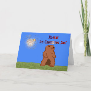 Hoorayそれは聖燭節です! Groundhogの日の春 カード