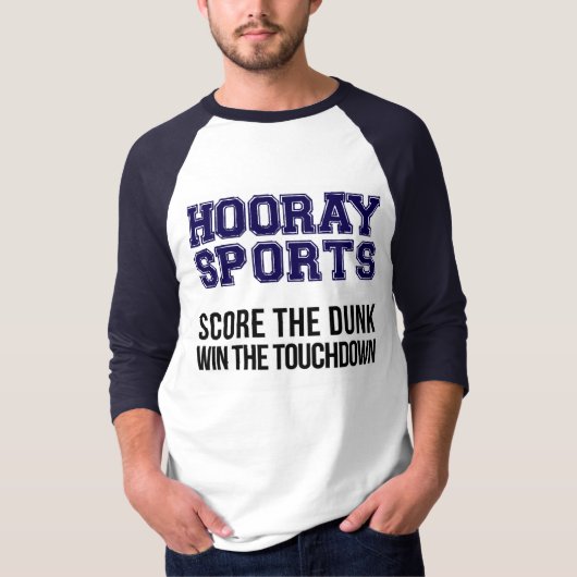 Hoorayスポーツはダンクを-青か海軍記録します Tシャツ (正面)