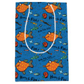 Hooray魚パターンのために ミディアムペーパーバッグ (正面)