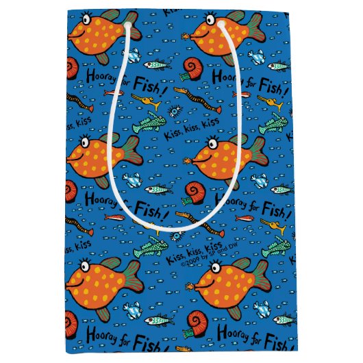 Hooray魚パターンのために ミディアムペーパーバッグ (正面)