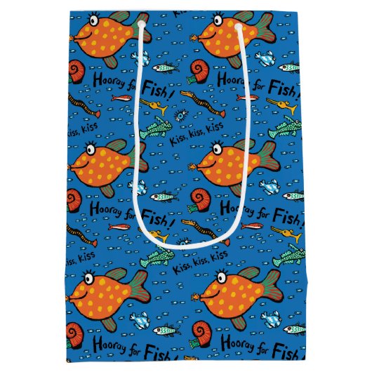 Hooray魚パターンのために ミディアムペーパーバッグ (裏面)