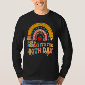 Hooray It's The 100th Day Groovy Rainbow 100 Days  Tシャツ (正面)