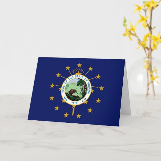 Hoosier Flag & Seal, Flag of Indiana カード (黄色い花)