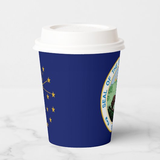 Hoosier Flag & Seal, Flag of Indiana 紙コップ (左)