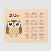Hoot Owl 2026 Calendar Magnetic Card (正面)