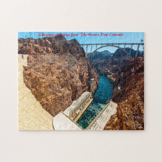 Hoover Dam Colorado.クリスマスグリーティング ジグソーパズル (横)