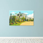 Hoover's Homeのビュー、スタンフォードUキャンパス キャンバスプリント (インサイチュ (ウッドフロア))