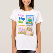 Hop Hop Hop Cute Easter Collage T Shirt Tシャツ (正面)