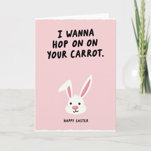 Hop On My Carrot Easter Card カード (正面)
