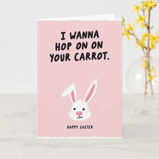 Hop On My Carrot Easter Card カード (黄色い花)