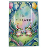 Hop On Over Birthday Party  ミディアムペーパーバッグ (正面)