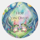 Hop On Over Birthday Party ラウンドシール (正面)