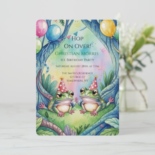 Hop On Over Birthday Party 招待状 (スタンド正面)