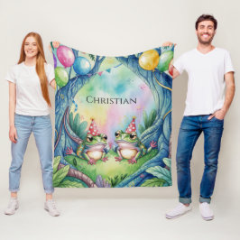 Hop On Over Birthday Party Gift フリースブランケット