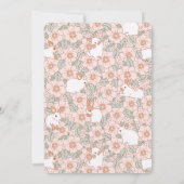 Hop on Over Bunny Boho Floral Girl Baby Shower 招待状 (裏面)