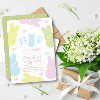 Hop on Over Bunny & Butterfly Easter Brunch 招待状