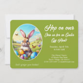 Hop on Over Easter Egg Hunt Bunny Green -  招待状 (正面)