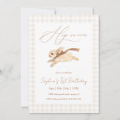 Hop on Over Running Bunny Birthday 招待状 (正面)