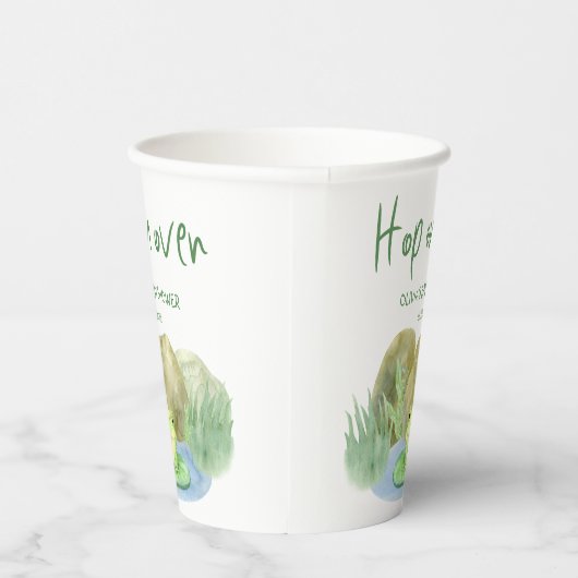 Hop on over Water colorプリンセスカエル赤ちゃんシャワー 紙コップ (右)