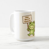 HOP Out of Control Frog Cute Whimsical Life コーヒーマグカップ (正面左)