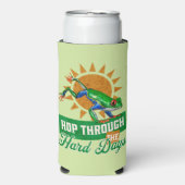 Hop Through the Hard Days Amazon Tree Frog スリム缶クーラー (Seltzer正面)