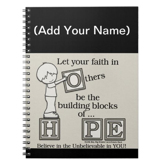 HOPEの構築ブロック - パーソナライズドデザイン ノートブック (正面)