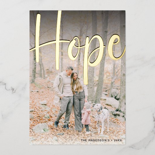 Hopeフォトクリスマス金ゴールド 箔シーズンカード (正面)