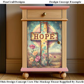 「HOPE」のクロスと花 デコパージュ DP7F 薄葉紙