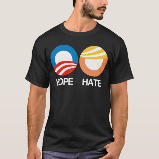 HOPE （オバマ）対HATE （トランプ） Tシャツ (正面)