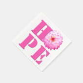 HOPE ピンクのダリアの花の写真を使ったおしゃれなコースター スタンダードカクテルナプキン (角)