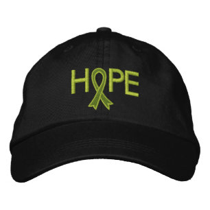 HOPE – リンパ腫リボン 刺繍入りキャップ