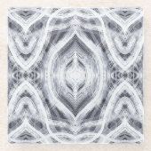 Hope Abstract Light White Watercolor Art ガラスコースター (正面)