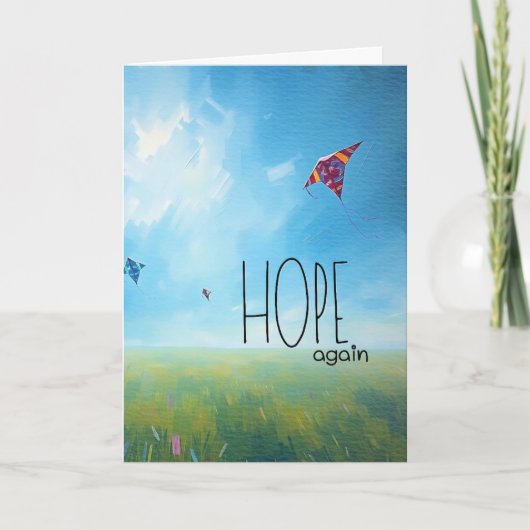 "Hope Again" ポケットカード 5x7 励ましのメッセージカード サンキューカード (正面)