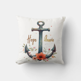 Hope Anchors the Soul – Luxurious Christian Artwor クッション