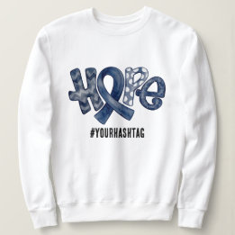 Hope Awareness Ribbon Personalized Hashtag スウェットシャツ