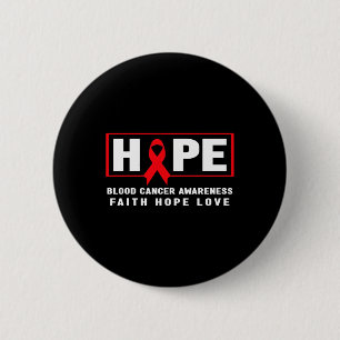 Hope Blood Cancer - Red Ribbon Blood Cancer Awaren 缶バッジ