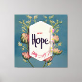 Hope Blooms - Elegant Floral Typography  キャンバスプリント (正面)