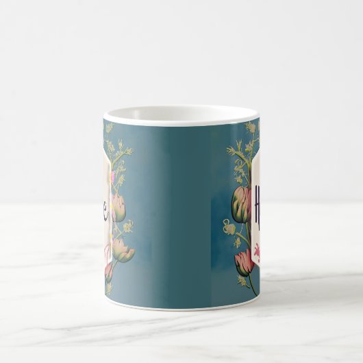 Hope Blooms - Elegant Floral Typography コーヒーマグカップ (中央)