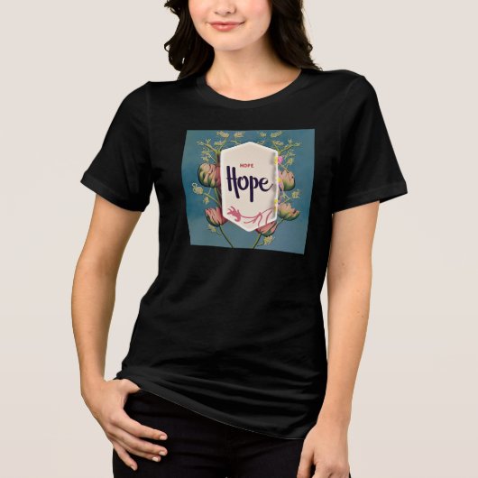 Hope Blooms - Elegant Floral Typography  トライブレンドＴシャツ (正面)