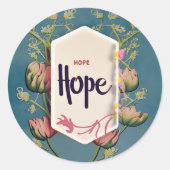 Hope Blooms - Elegant Floral Typography ラウンドシール (正面)