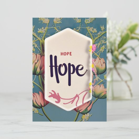 Hope Blooms - Elegant Floral Typography  招待状 (スタンド正面)